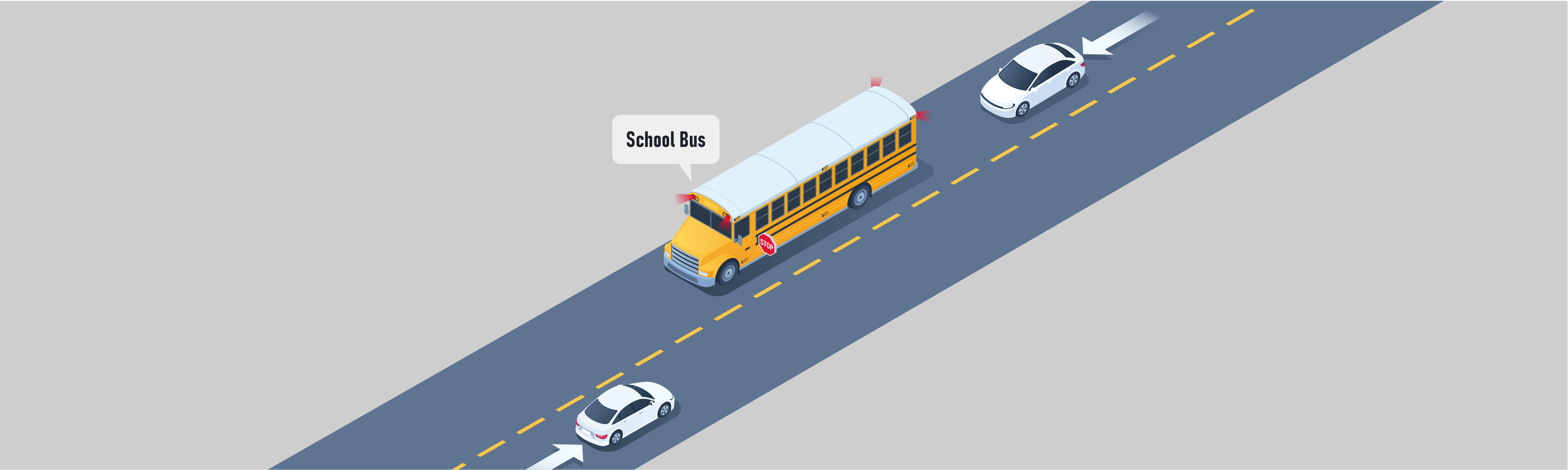 Sharing the Road - Which lanes should stop for a school bus on a two-lane undivided highway?