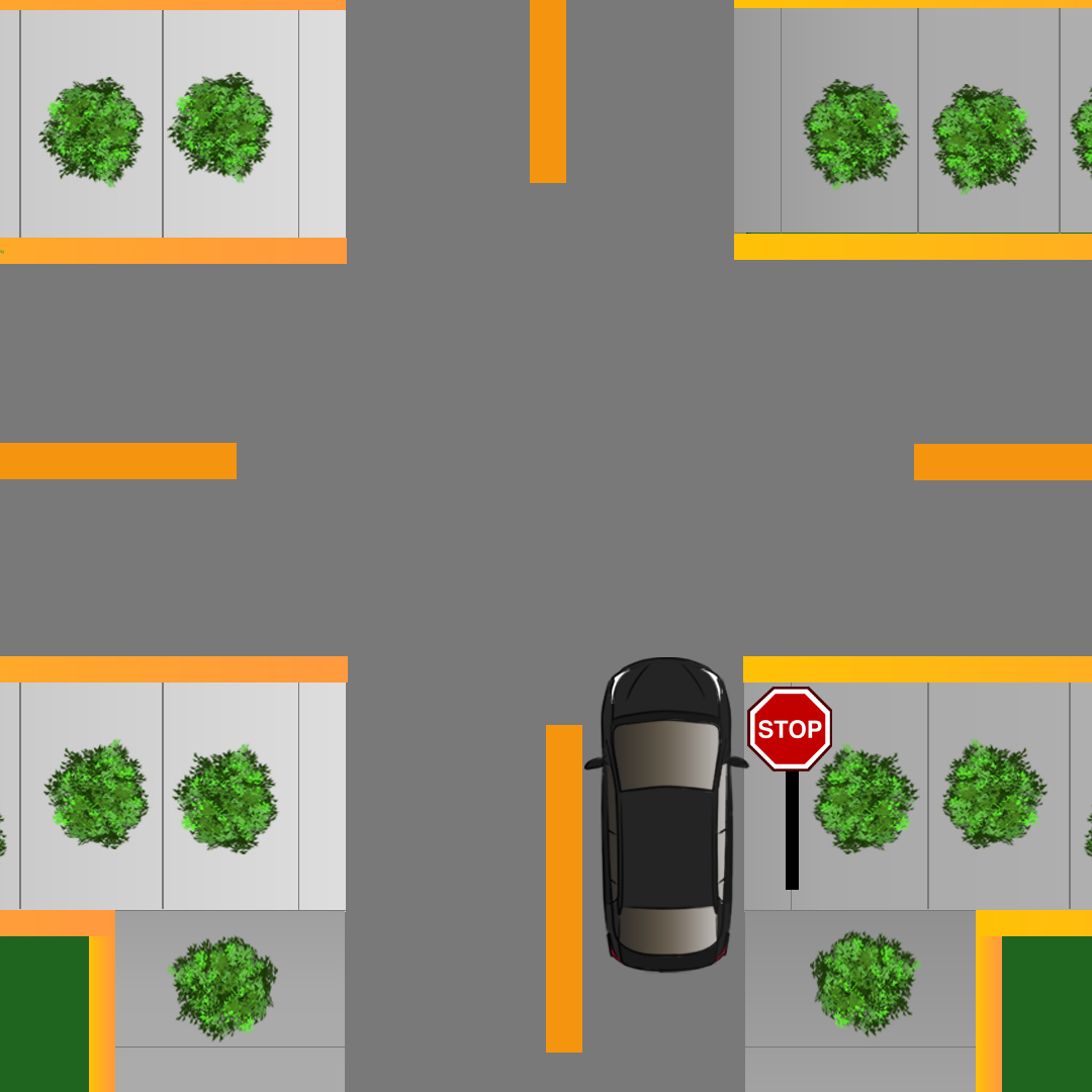 Test 9 - Where should you stop at a crosswalk if there's no indication of where to stop?