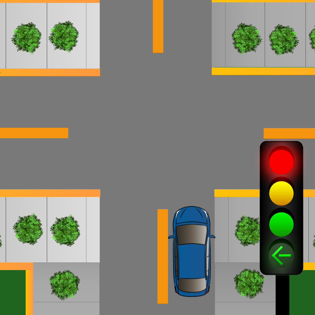 Driving Test Canada Test 5 - What does a red traffic light with a green arrow indicate at an intersection?