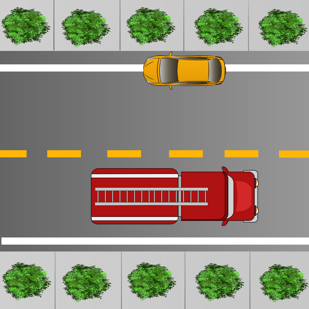 Driving Test Canada Test 5 - What are you legally obligated to do on a two-way street when you hear an emergency vehicle siren?