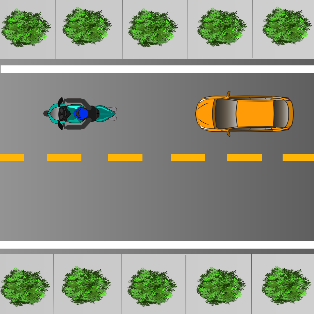 Driving Test Canada Test 2 - What should happen to your following distance when you are following a motorcycle instead of a car?