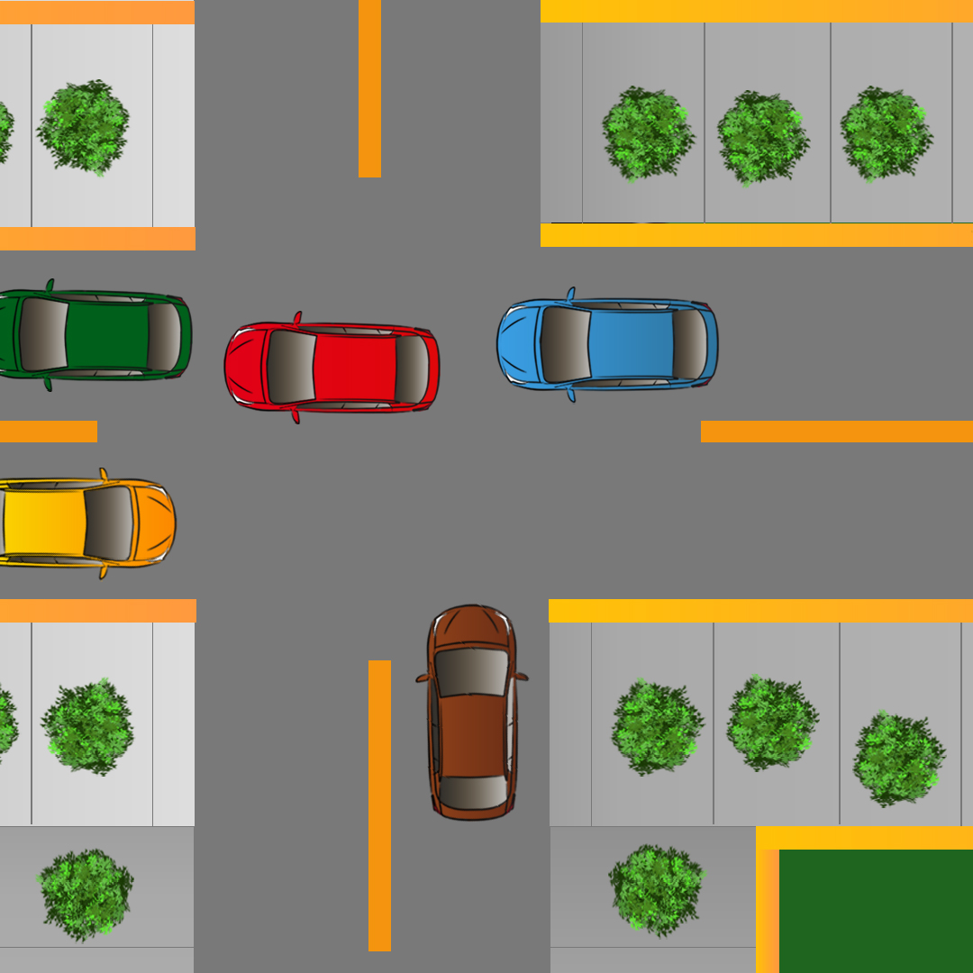 Test 3 - What should you do while driving toward an intersection that is full of traffic?