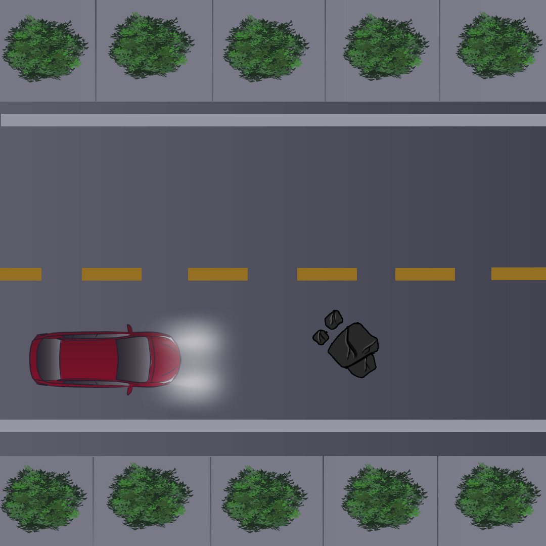 Driving Test Canada Test 2 - What should you do first if you see something in the road at night?