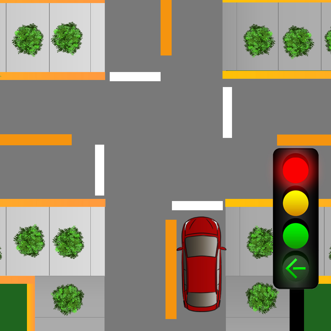 Test 6 - What does a red traffic light with a green arrow indicate at an intersection?