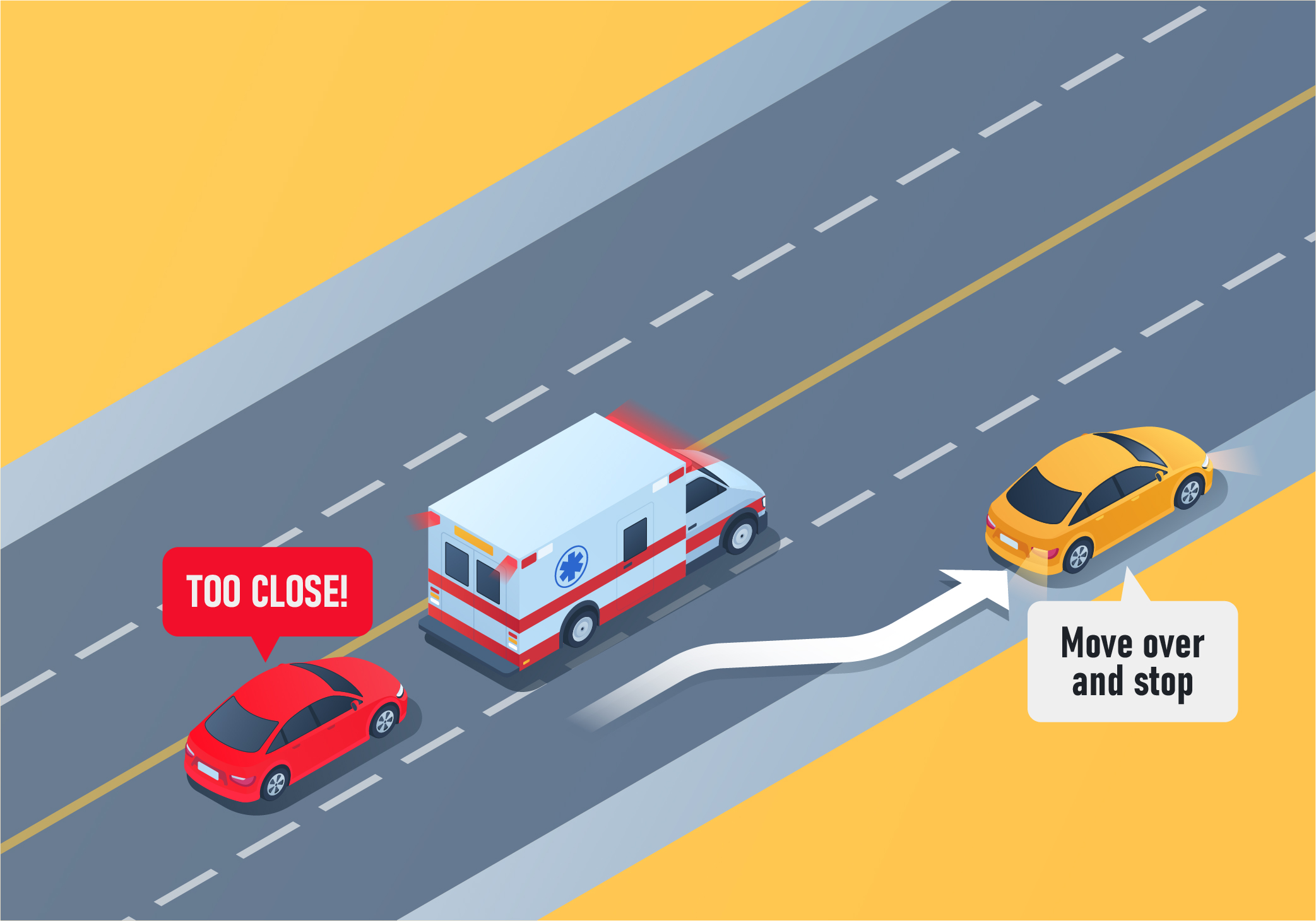 Emergency & Challenging Situations - What is a safe distance to maintain from an emergency vehicle?