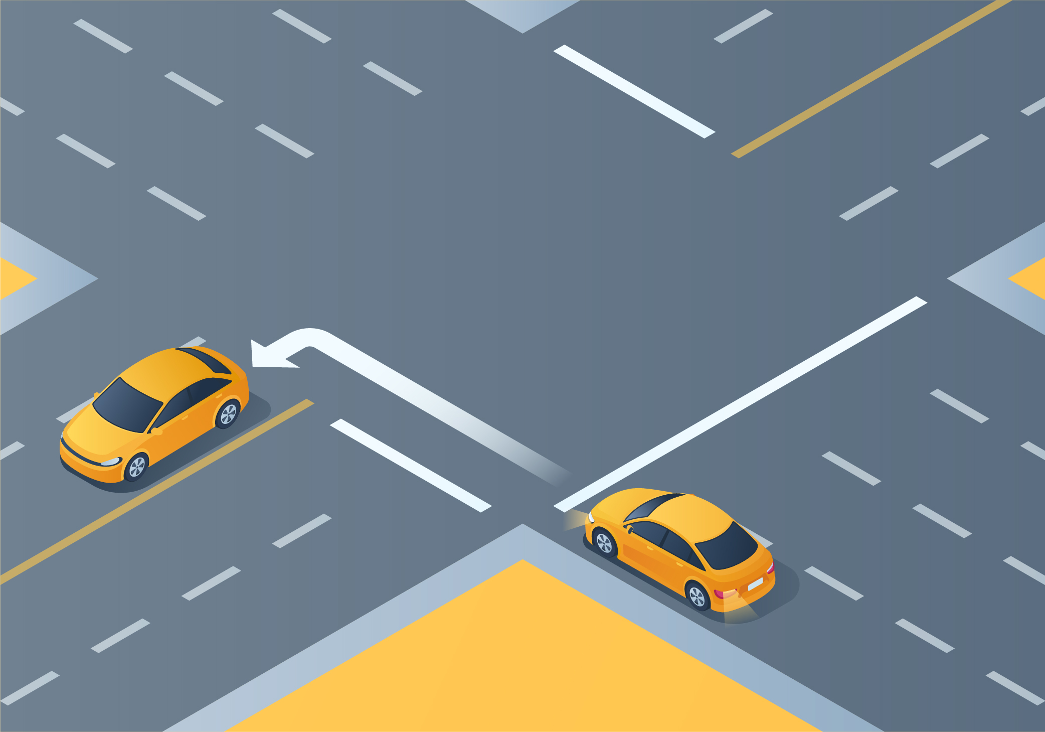 Changing directions - How should you make a left turn from a one-way road onto a two-way road?