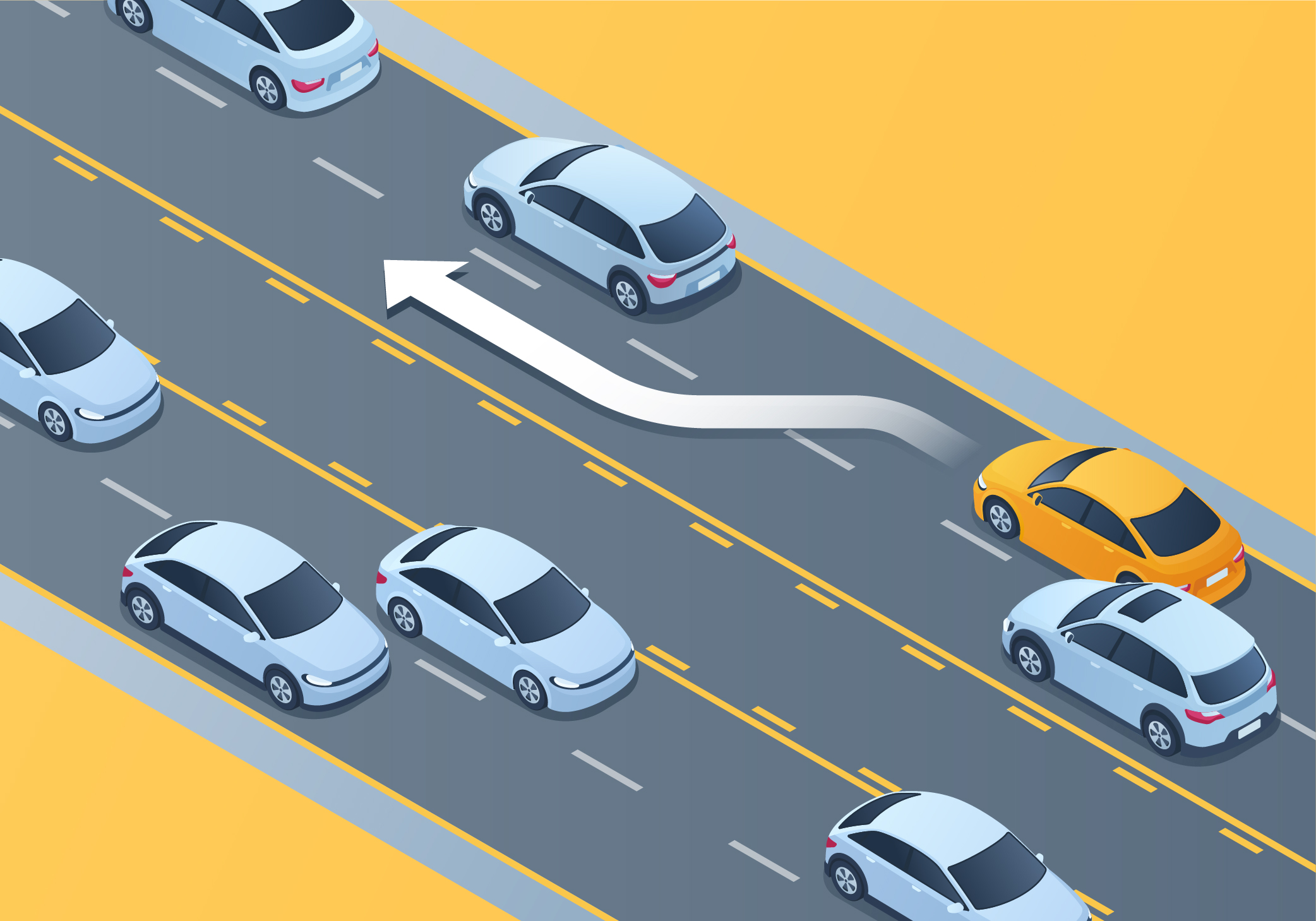 Freeway driving - Which lane should you use for passing when on a multi-lane freeway?