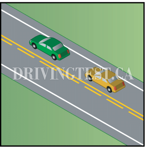 Driving Test Canada Test 2 - What is indicated by a solid line to the left of your lane?