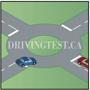 Test 4 - Who should yield in a traffic circle?