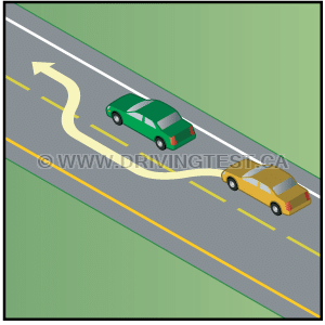 saskatchewan car - What should you do as you're moving back into your original lane after passing a vehicle?