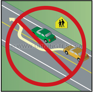 Test 2 - How long before/after school opening and closing are you not allowed to pass in a school area?