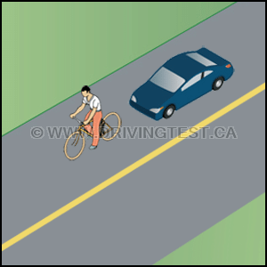 Test 3 - When should you avoid passing a cyclist and instead just stay behind them?