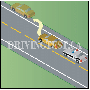 Driving Test Canada Test 8 - What are you obligated to do when a police officer gives you a signal to pull over?