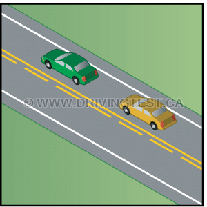 new-brunswick car - What is indicated by a solid line on the side of the road that you're on but a broken line on the opposite side?