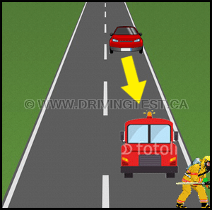 Test 4 - What is the minimum distance away from a fire truck you may park if they're stopped at a fire?