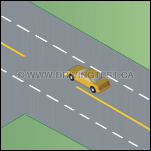 Test 4 - How early should you get into a turning lane when you're planning on making a turn?