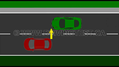 Test 1 - At what point will you not be able to see another vehicle in your rearview?