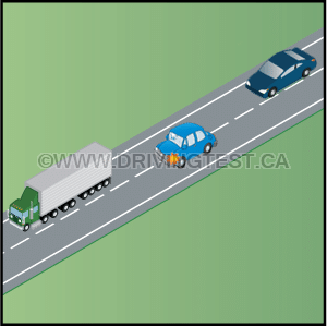 Test 4 - How should you pass a truck or other long vehicle?