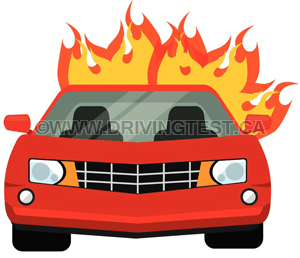 Test 1 - How far away from the vehicle should you and your passengers get if your vehicle catches fire?