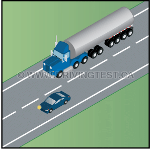 Test 4 - What should you do prior to moving into a lane occupied by a truck?