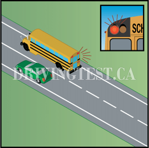 Driving Test Canada Test 1 - How much will you be fined for passing a school bus with flashing lights?