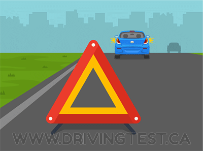 Test 4 - At what distance in front of and behind your vehicle should you place flares or reflective signs to warn oncoming traffic that your vehicle is disabled?