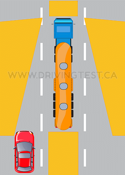 Test 2 - What should you avoid doing while driving behind or next to a large vehicle?