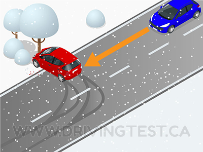 Driving Test Canada Test 3 - Where should you look if randomly a hazard appears on the road in front of you that you have to drive around?