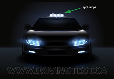 Driving Test Canada Test 2 - When you are within what distance of another vehicle do you need to turn off your spot lamps?